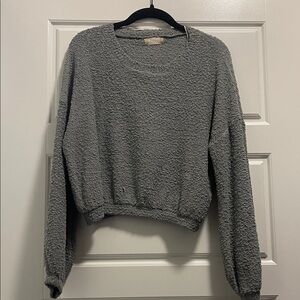 Altar'd State Textured Green Crew Neck Sweater
